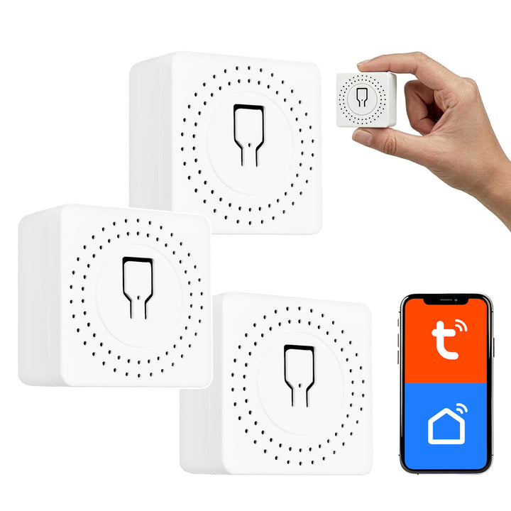 Вграден WiFi реле GreenBlue, Android/iOS/Alexa/Google Home, 100–240 V променливо напрежение, 50/60 Hz, макс. 16 A, за LED 150 W, GB739, 3 броя