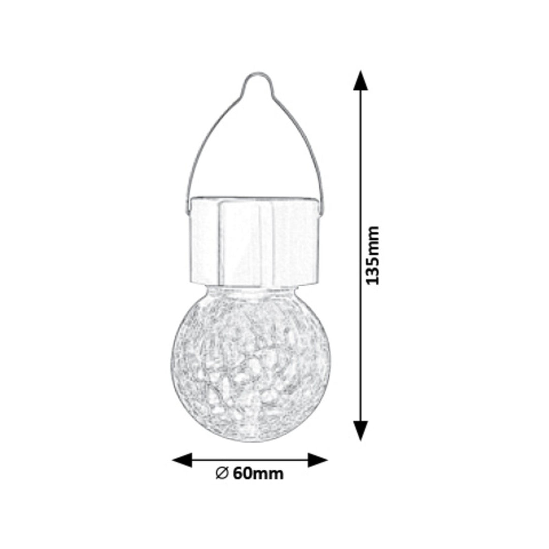 Слънчева лампа Rabalux Yola, 1 lm, IP44, цвят сатенен хром, LED 0,06 W, 7850