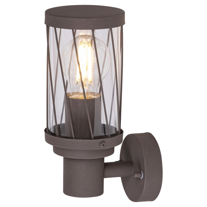 Външна стенна лампа Rabalux Budapest, IP44, цвят кафяво, цокъл E27, макс. 40 W, 8888