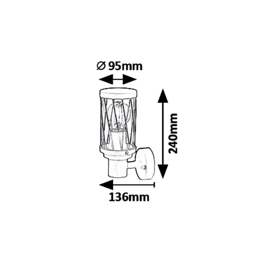 Външна стенна лампа Rabalux Budapest, IP44, цвят кафяво, цокъл E27, макс. 40 W, 8888