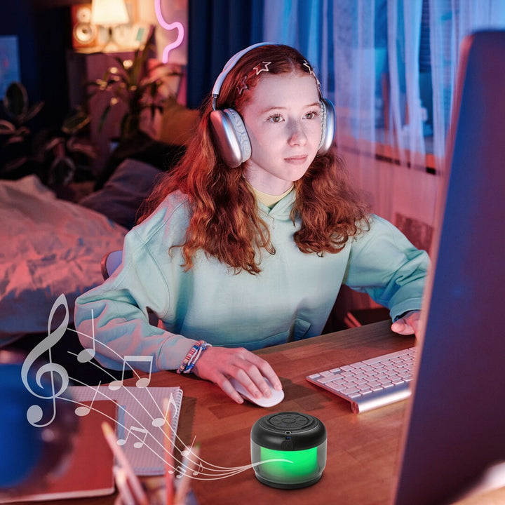 Настолна лампа Rabalux Radelia, Bluetooth високоговорител, RGB, черна, IP20, акумулатор, 76110
