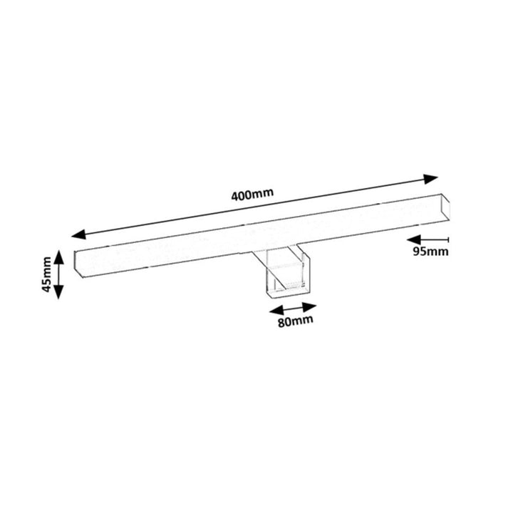 Баня лампа Rabalux Oliro LED 6 W, черна, IP44, 4000 K, 75051