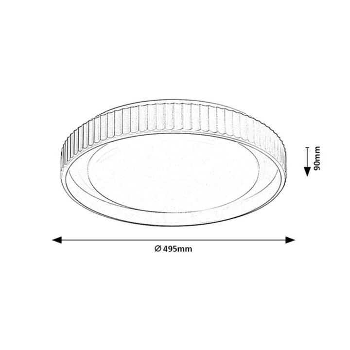 Лампа Pastello LED 48 W IP20, сиво-бежова, 3000–6500 K, функция за запаметяване с дистанционно управление, функция за таймер, ефект на нощна лампа, 71345