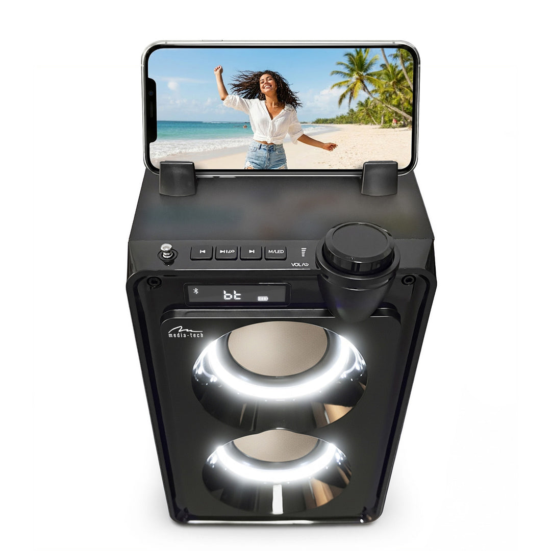 Преносим Bluetooth високоговорител OVERBOX MT3186, FM радио, поддръжка на SD карти, USB, RMS мощност 30 W, Mediatech