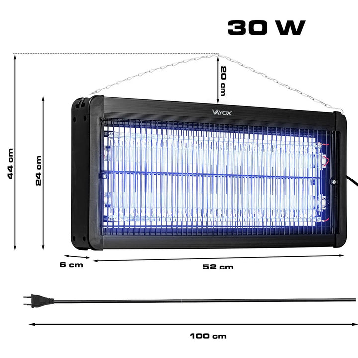 Лампа за унищожаване на комари, мухи и молец, електрическа капан, UV, 30 W, Vayox