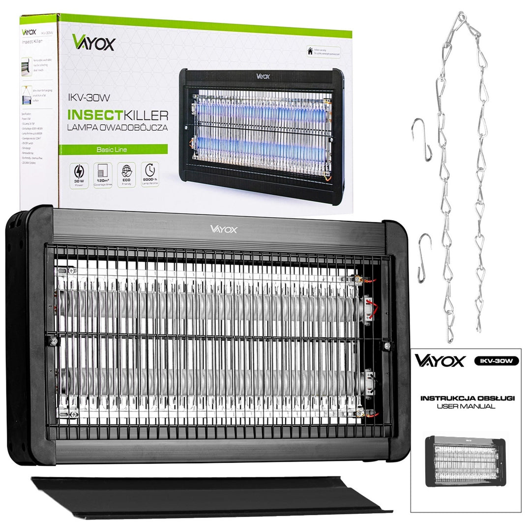 Лампа за унищожаване на комари, мухи и молец, електрическа капан, UV, 30 W, Vayox
