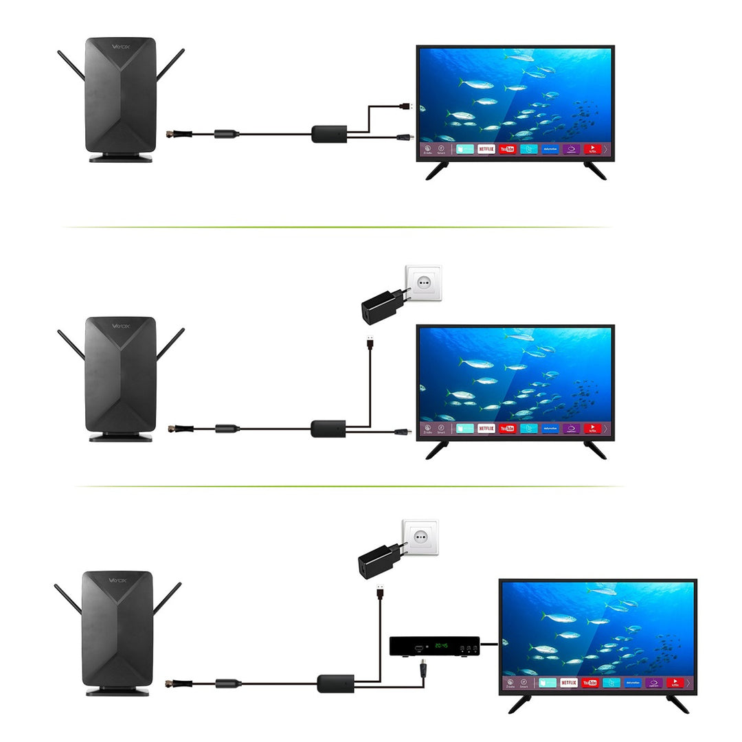 Активна антена, стайна, вътрешна, външна, DVB-T2, наземна телевизия 4K, Vayox