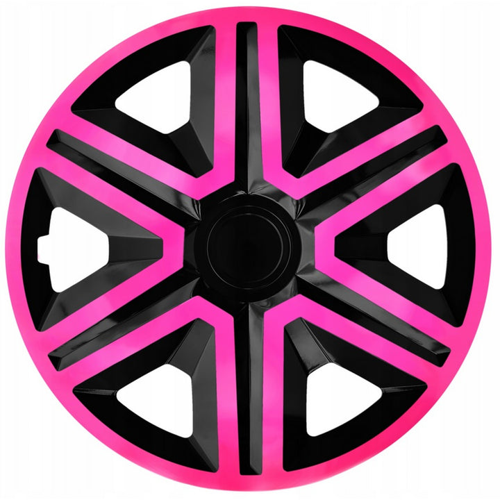 Универсална капачка за автомобилни джанти 14'' NRM Action Doublecolor, розово-черна, 1 брой