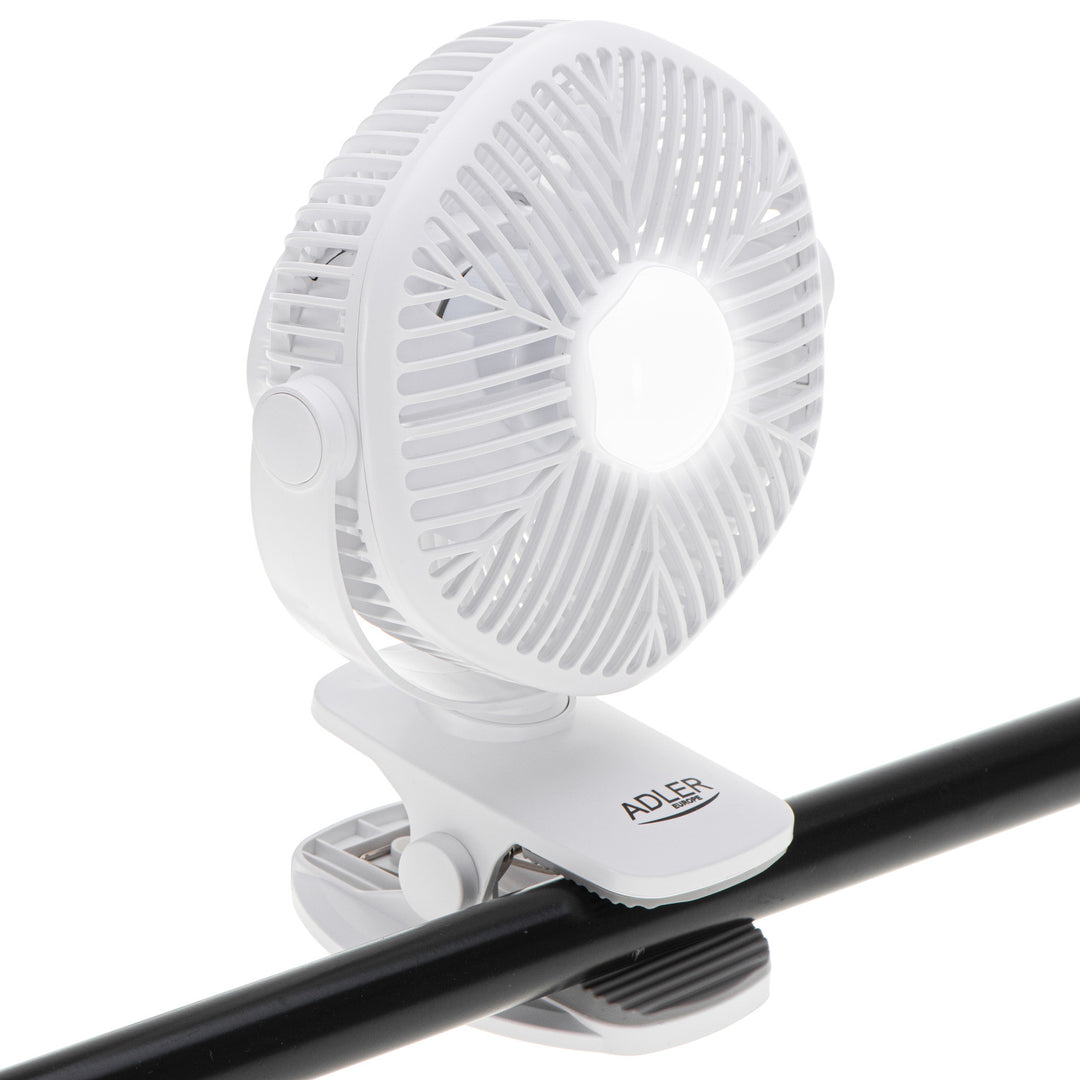 Акумулаторен вентилатор 5"/12,7 см с клипс – USB / LED, AD 7335, Adler