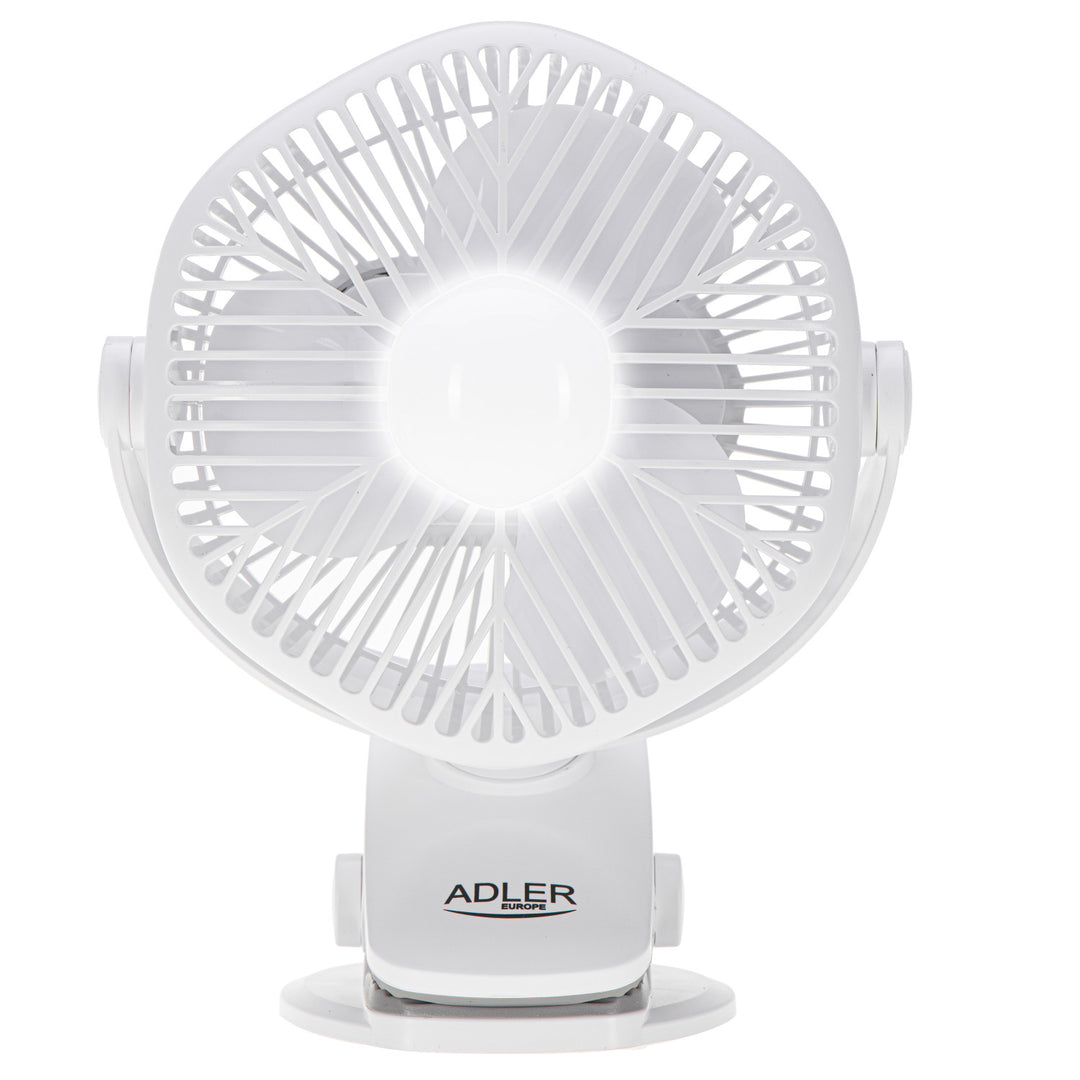 Акумулаторен вентилатор 5"/12,7 см с клипс – USB / LED, AD 7335, Adler