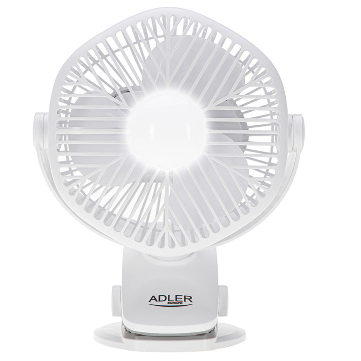 Акумулаторен вентилатор 5"/12,7 см с клипс – USB / LED, AD 7335, Adler