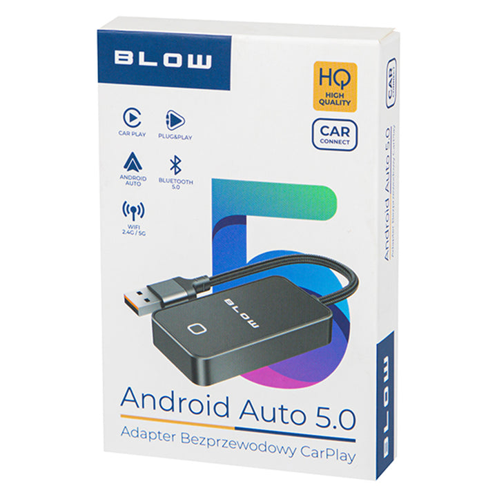 Универсален адаптер CarPlay / Android Auto Blow, Bluetooth 5.0, консумация на енергия 0,75 W, Plug & Play, 78-429