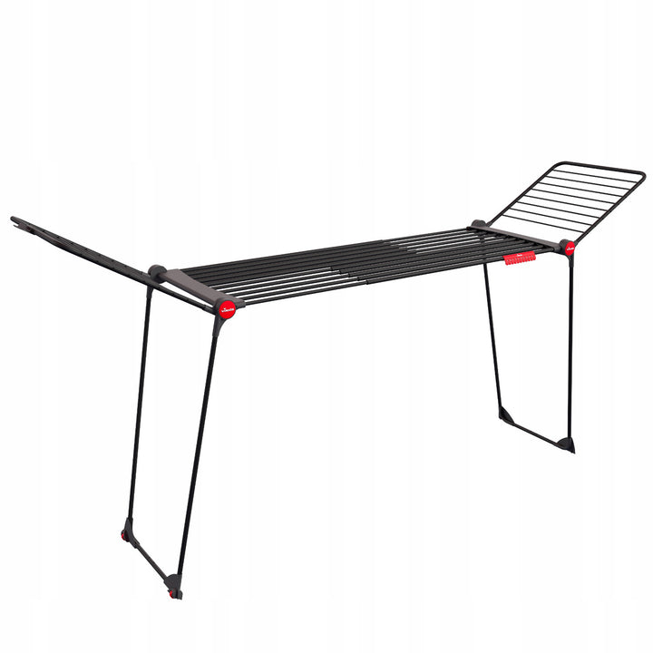 Сушилник за пране Vileda Infinity Flex Ultimate, черен, до 30 м сушилна площ, разтегаем, повдигната рамка, държачи за бельо, вградени колелца, 179620