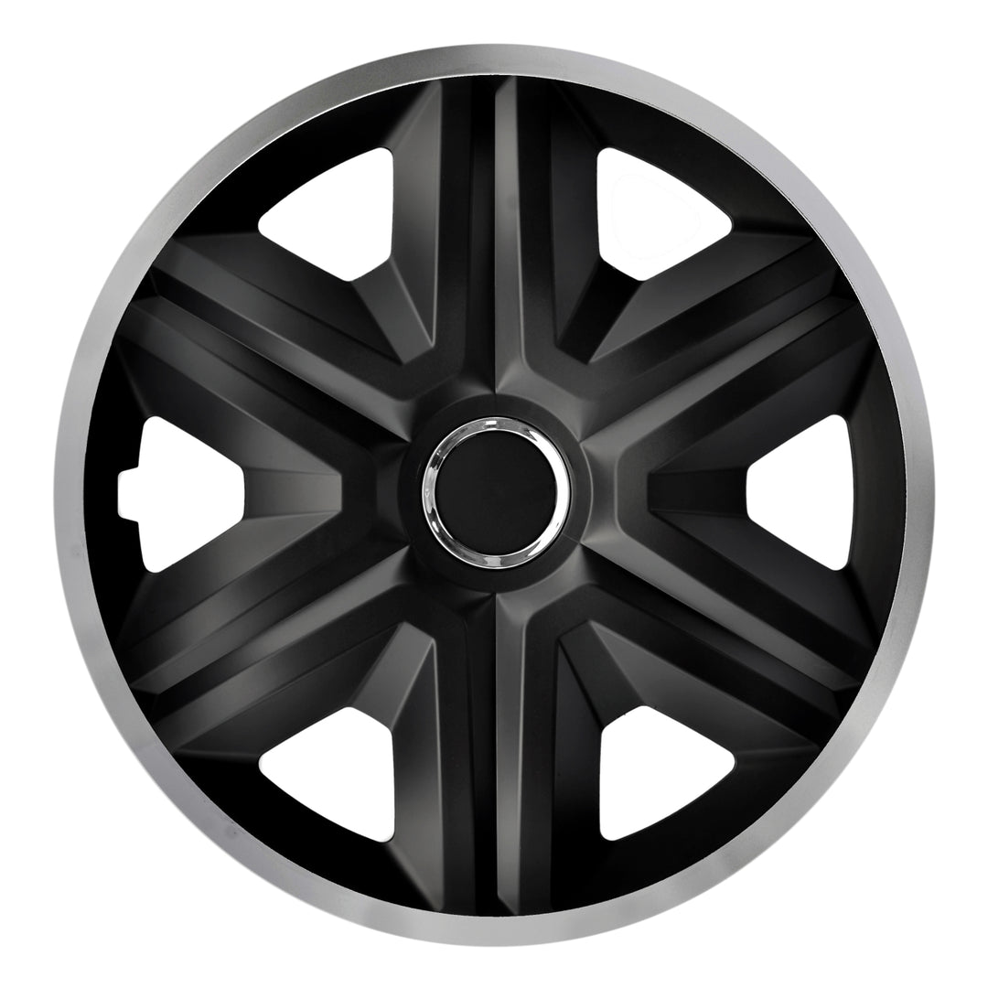 Универсална капачка за автомобилни джанти 14'' NRM Fast Lux, сребристо-черна, 1 брой