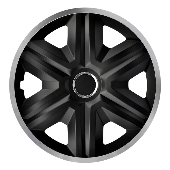 Универсална капачка за автомобилни джанти 14'' NRM Fast Lux, сребристо-черна, 1 брой