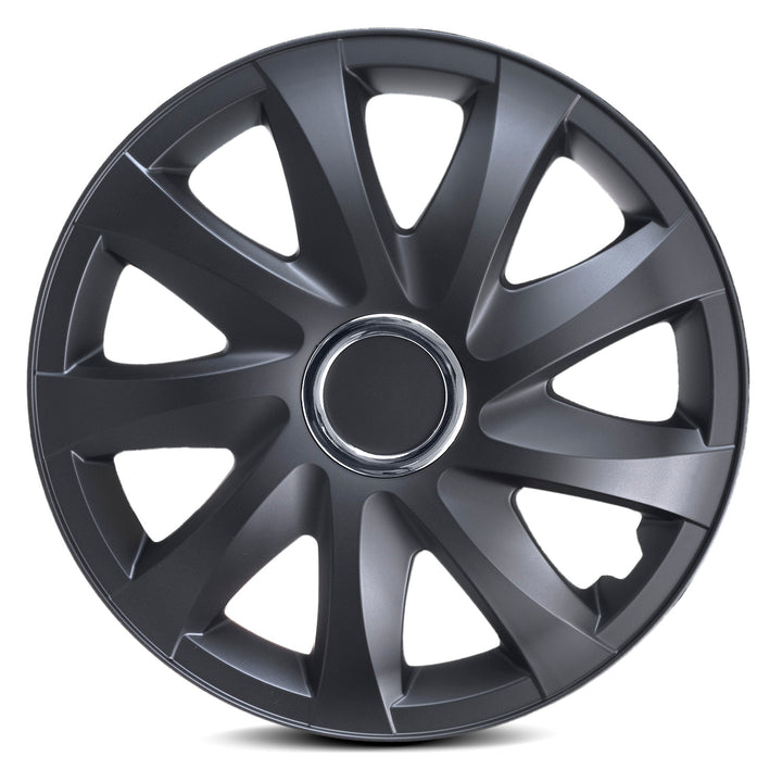 Универсална капачка за автомобилни джанти 14'' NRM DRIFT, матово черна, 1 брой