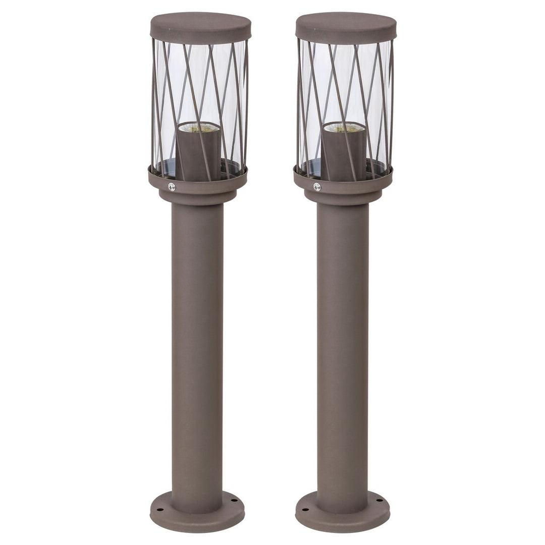 Градинска стояща лампа Rabalux Budapest, IP44, цвят кафяв, цокъл E27, макс. 40 W, 8889, 2 броя