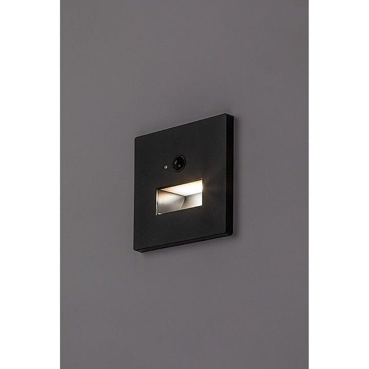 Лампа Lunca LED 1 W IP20, черна, 3000, 4500, 6500 K, датчик за движение, датчик за осветеност, 77197, 2 броя