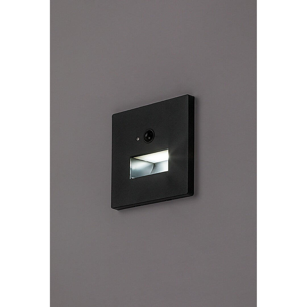 Лампа Lunca LED 1 W IP20, черна, 3000, 4500, 6500 K, датчик за движение, датчик за осветеност, 77197, 2 броя