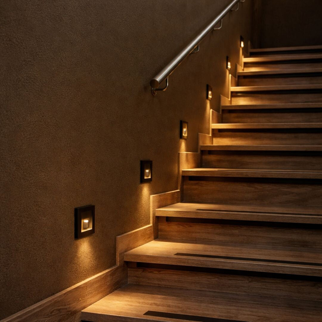 Лампа Lunca LED 1 W IP20, черна, 3000, 4500, 6500 K, датчик за движение, датчик за осветеност, 77197, 2 броя