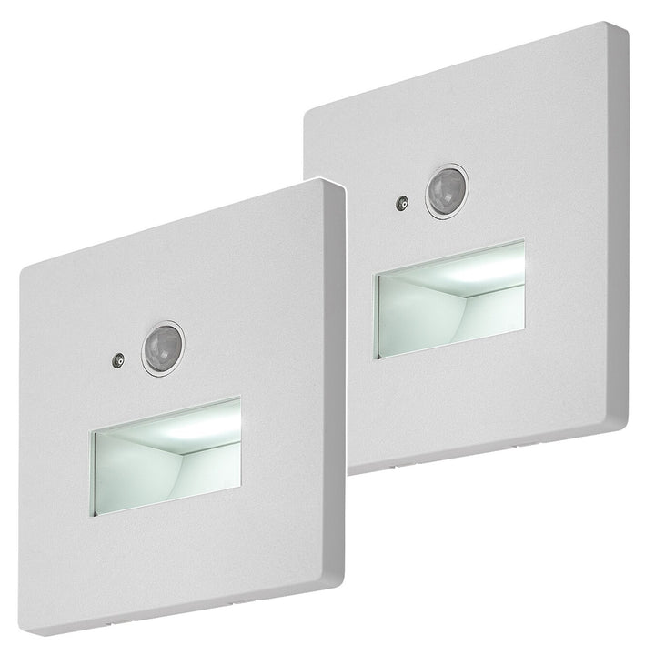 Лампа Lunca LED 1 W IP20, бяла, 3000, 4500, 6500 K, датчик за движение, датчик за осветеност, 77198, 2 броя