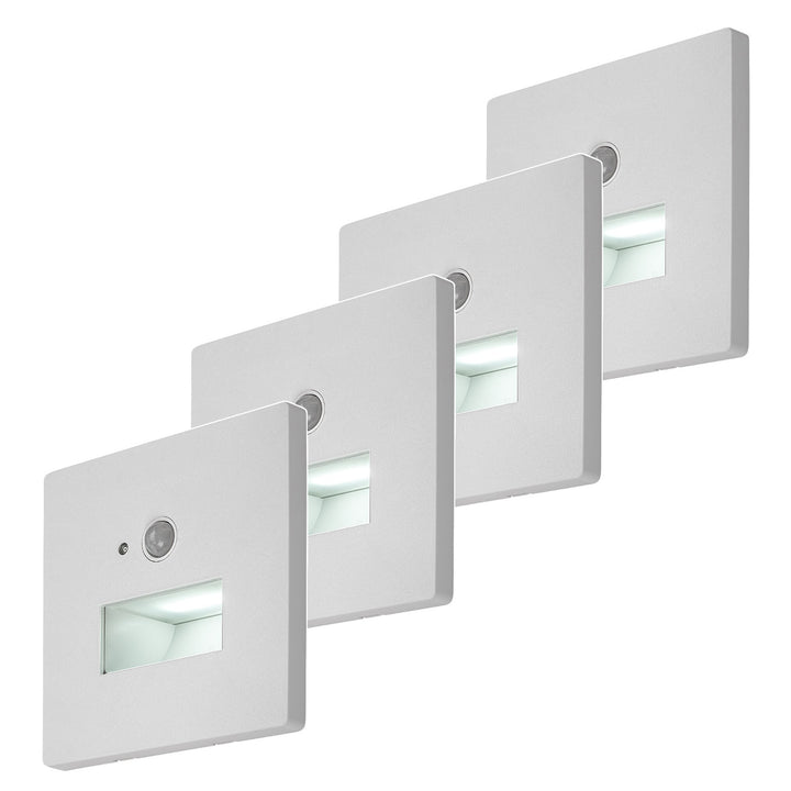 Лампа Lunca LED 1 W IP20, бяла, 3000, 4500, 6500 K, датчик за движение, датчик за осветеност, 77198, 4 броя