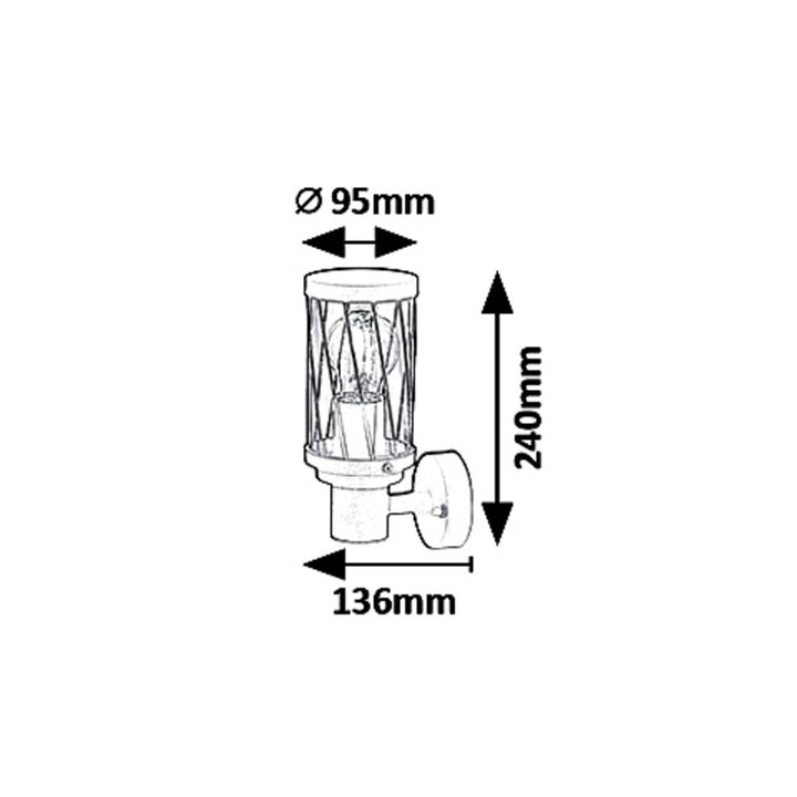 Външна стенна лампа Rabalux Budapest, IP44, цвят кафяв, цокъл E27, макс. 40 W, 8888, 2 броя