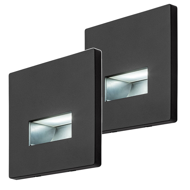 Лампа Lunca LED 1 W, IP20, черна, регулируема цветова температура 3000, 4500, 6500 K, 77195, 2 броя