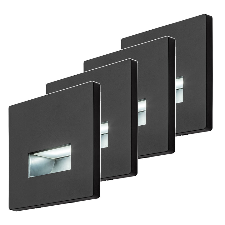 Лампа Lunca LED 1 W, IP20, черна, регулируема цветова температура 3000, 4500, 6500 K, 77195, 4 броя