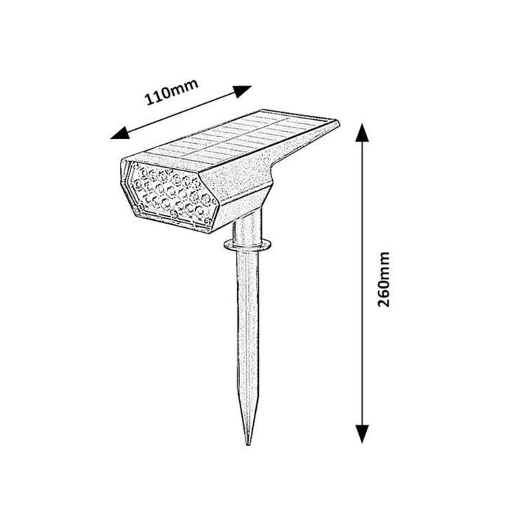 Слънчева лампа Rabalux Nantes, 50 LM, IP65, черна, LED 0,5 W, 77088, 4 броя