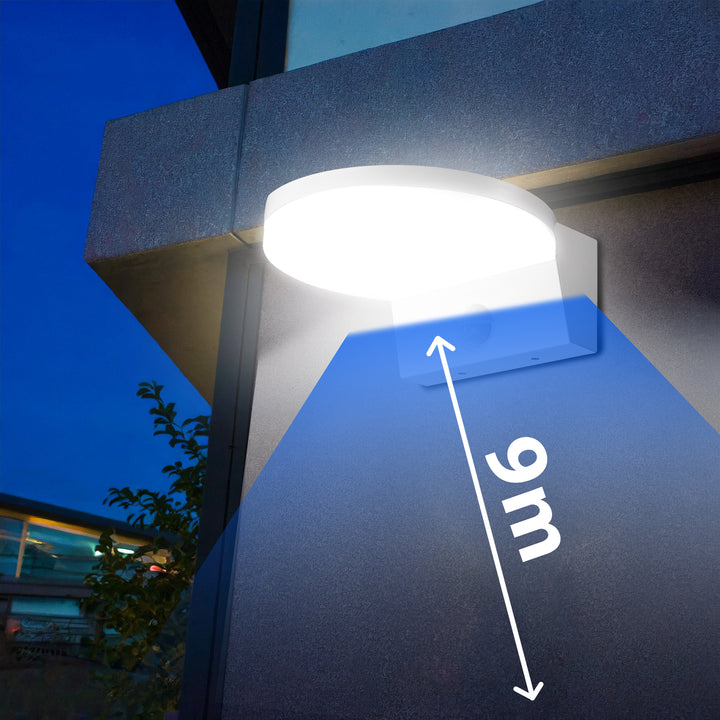 LED лампа с датчик за движение Maclean, PIR датчик за движение, цвят бял, 15 W, IP65, 1560 lm, неутрално бяла светлина (4000 K) MCE344 W, 2 броя