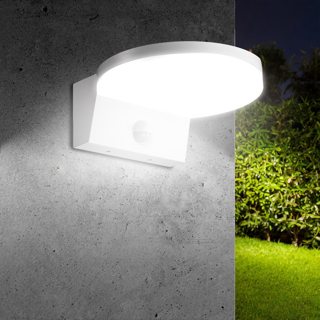 LED лампа с датчик за движение Maclean, PIR датчик за движение, цвят бял, 15 W, IP65, 1560 lm, неутрално бяла светлина (4000 K) MCE344 W, 2 броя
