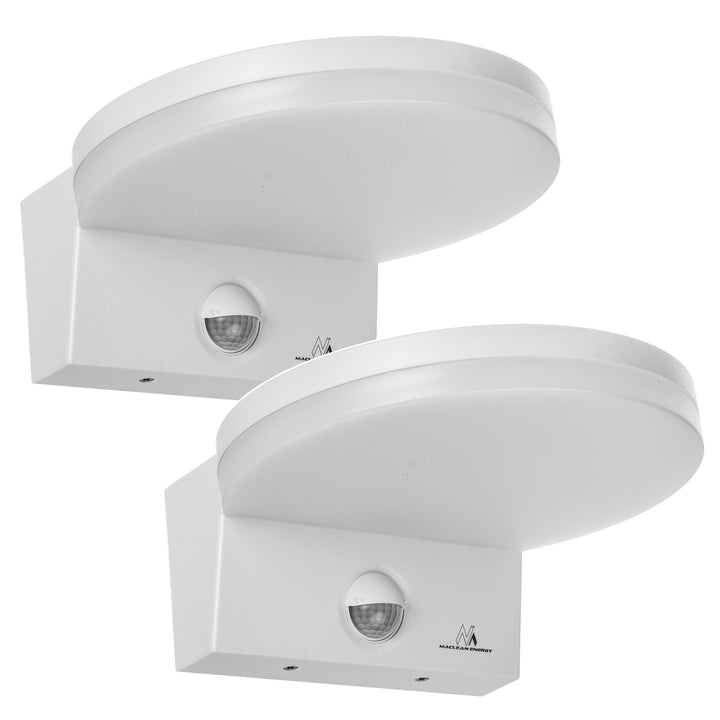 LED лампа с датчик за движение Maclean, PIR датчик за движение, цвят бял, 15 W, IP65, 1560 lm, неутрално бяла светлина (4000 K) MCE344 W, 2 броя