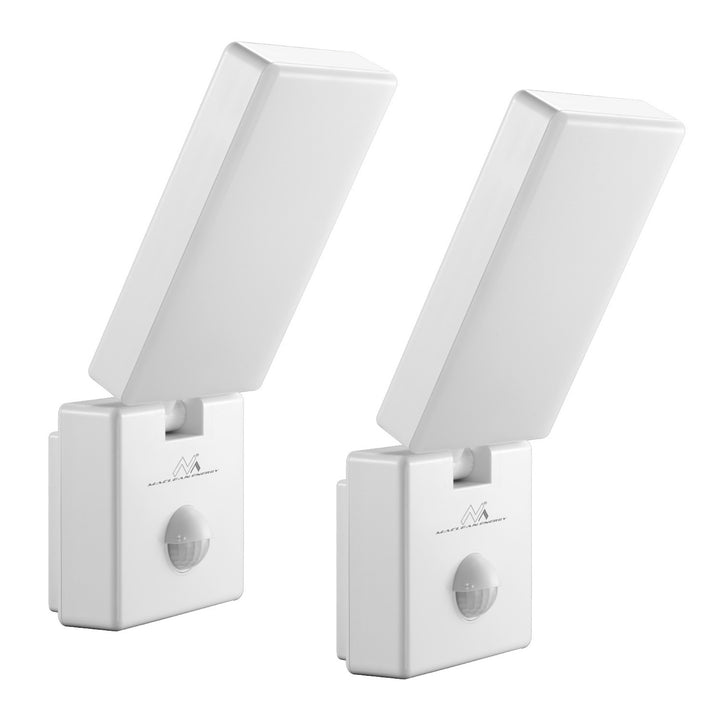 LED лампа с датчик за движение Maclean, PIR датчик за движение, цвят бял, 10 W, IP65, 800 lm, неутрално бяла светлина (4000 K) MCE516 W, 2 броя