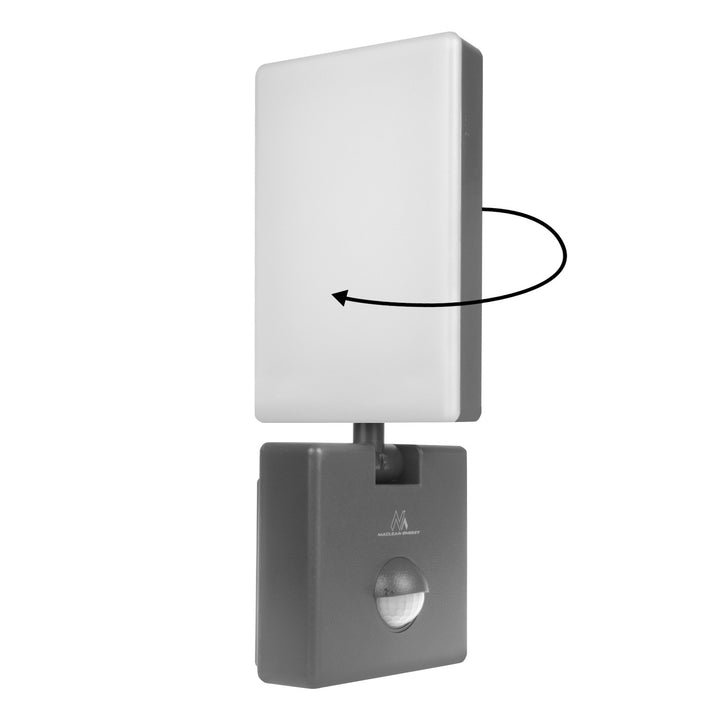 LED лампа с датчик за движение Maclean, PIR датчик за движение, цвят сив, 10 W, IP65, 800 lm, неутрално бял цвят (4000 K) MCE516 GR, 2 броя