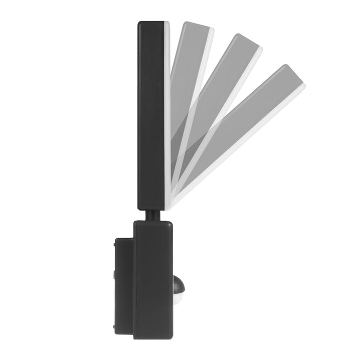 LED лампа с датчик за движение Maclean, PIR датчик за движение, черен цвят, 10 W, IP65, 800 lm, неутрално бял цвят (4000 K) MCE516 B, 2 броя