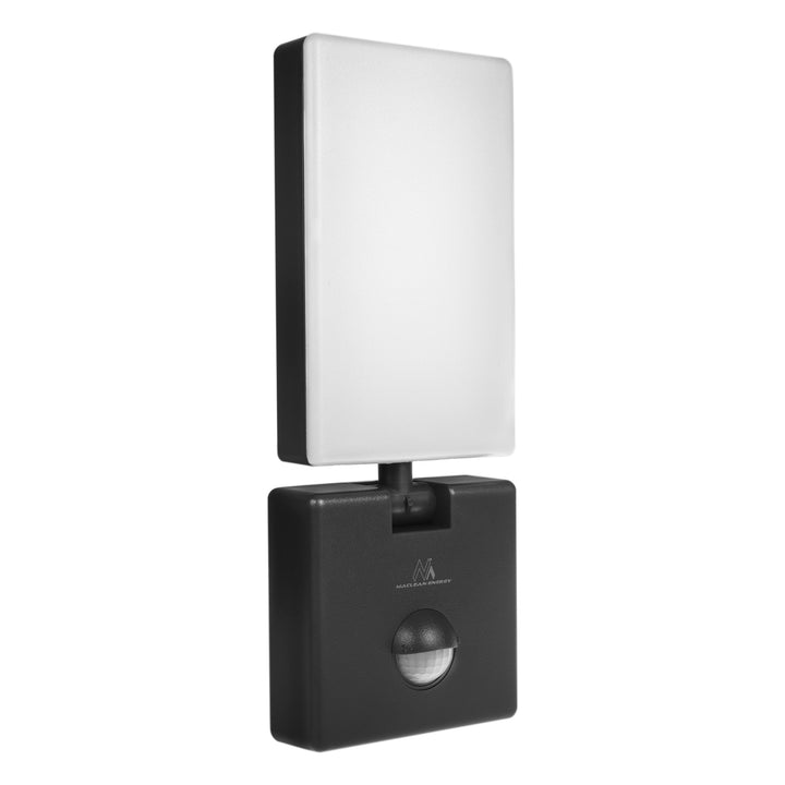 LED лампа с датчик за движение Maclean, PIR датчик за движение, черен цвят, 10 W, IP65, 800 lm, неутрално бял цвят (4000 K) MCE516 B, 2 броя