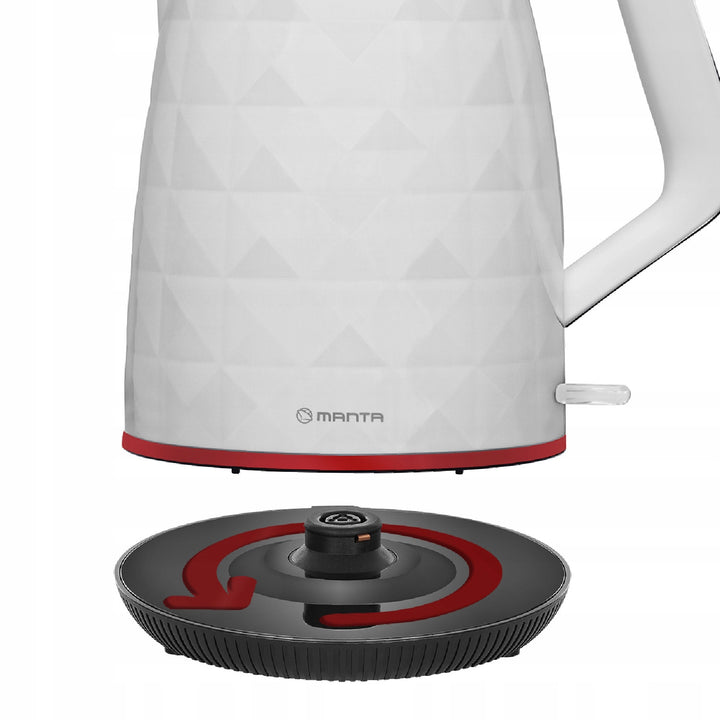 Безжична електрическа кана Manta ORISA 1,7 л, 2200 W, бяла
