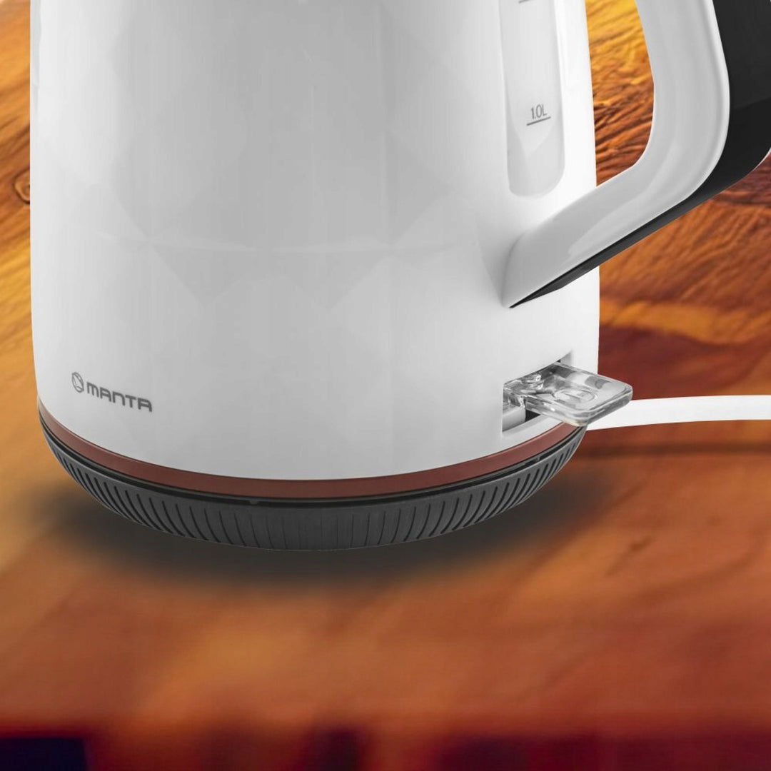 Безжична електрическа кана Manta ORISA 1,7 л, 2200 W, бяла