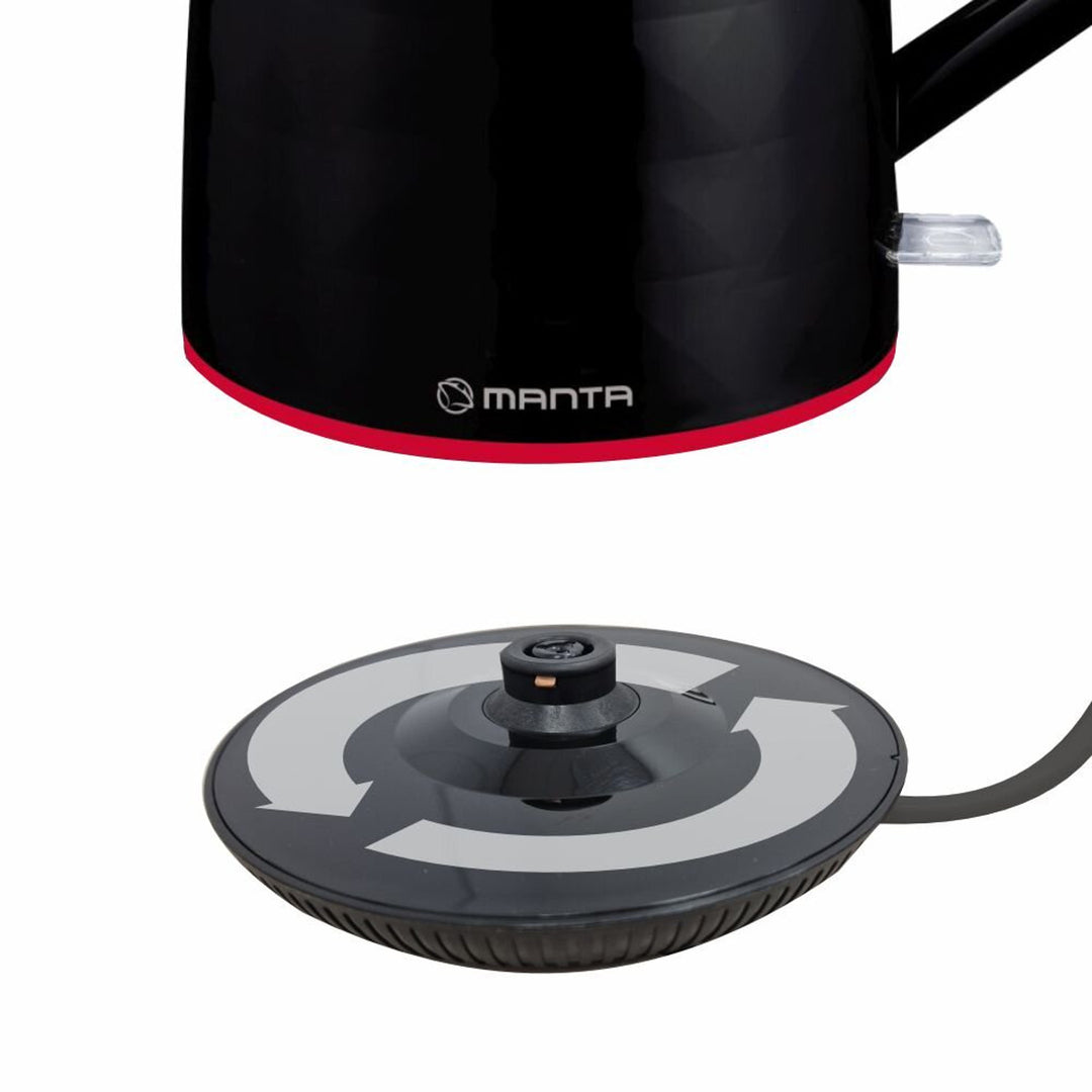 Безжична електрическа кана Manta ORISA 1,7 л, 2200 W, черна