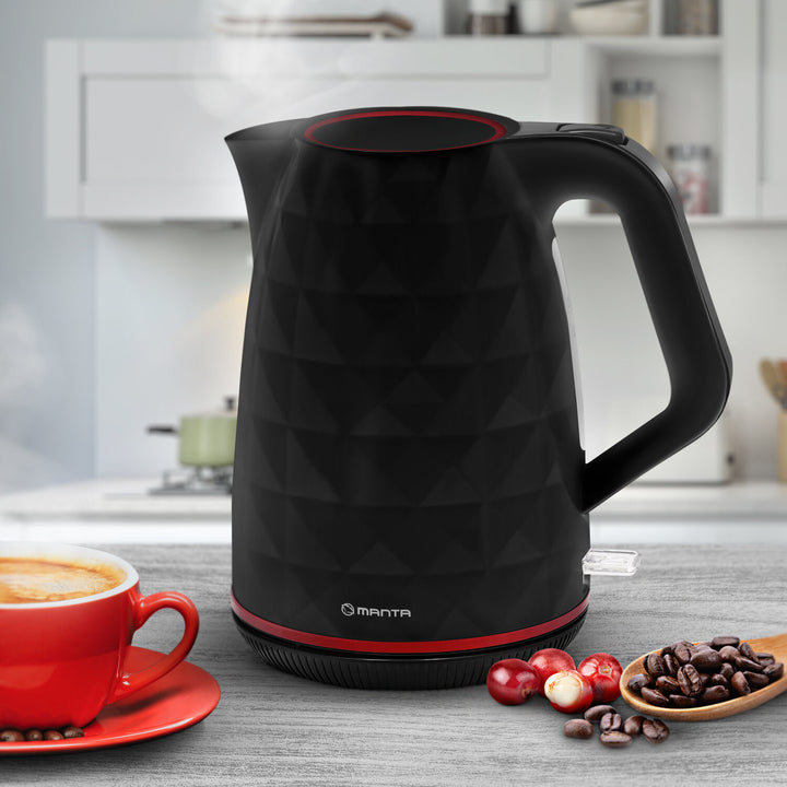 Безжична електрическа кана Manta ORISA 1,7 л, 2200 W, черна