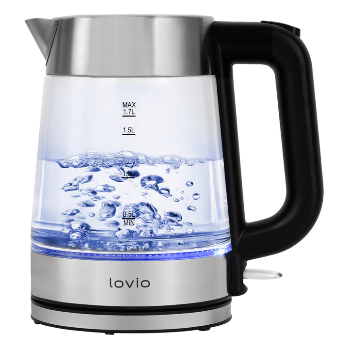 Безжична електрическа кана от стъкло Lovio LVGEK001