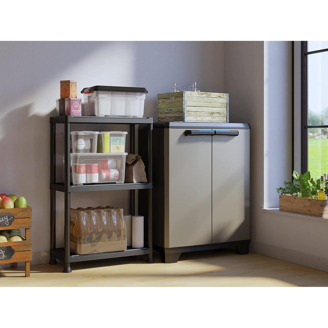 Шкаф за инструменти/градински шкаф Keter, регулируем рафт, двойни врати с дръжки, устойчив на атмосферни влияния, 240865