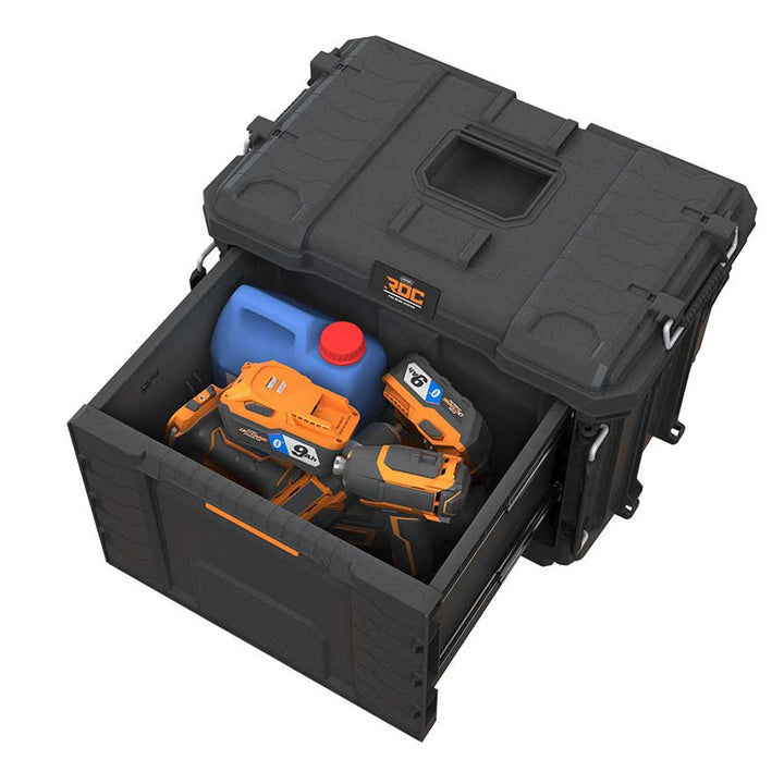 Кутия за инструменти XL Keter ROC Pro Gear 2.0, с едно голямо чекмедже, защита при транспортиране, възможност за закрепване на стена, модулна конструкция, 271384