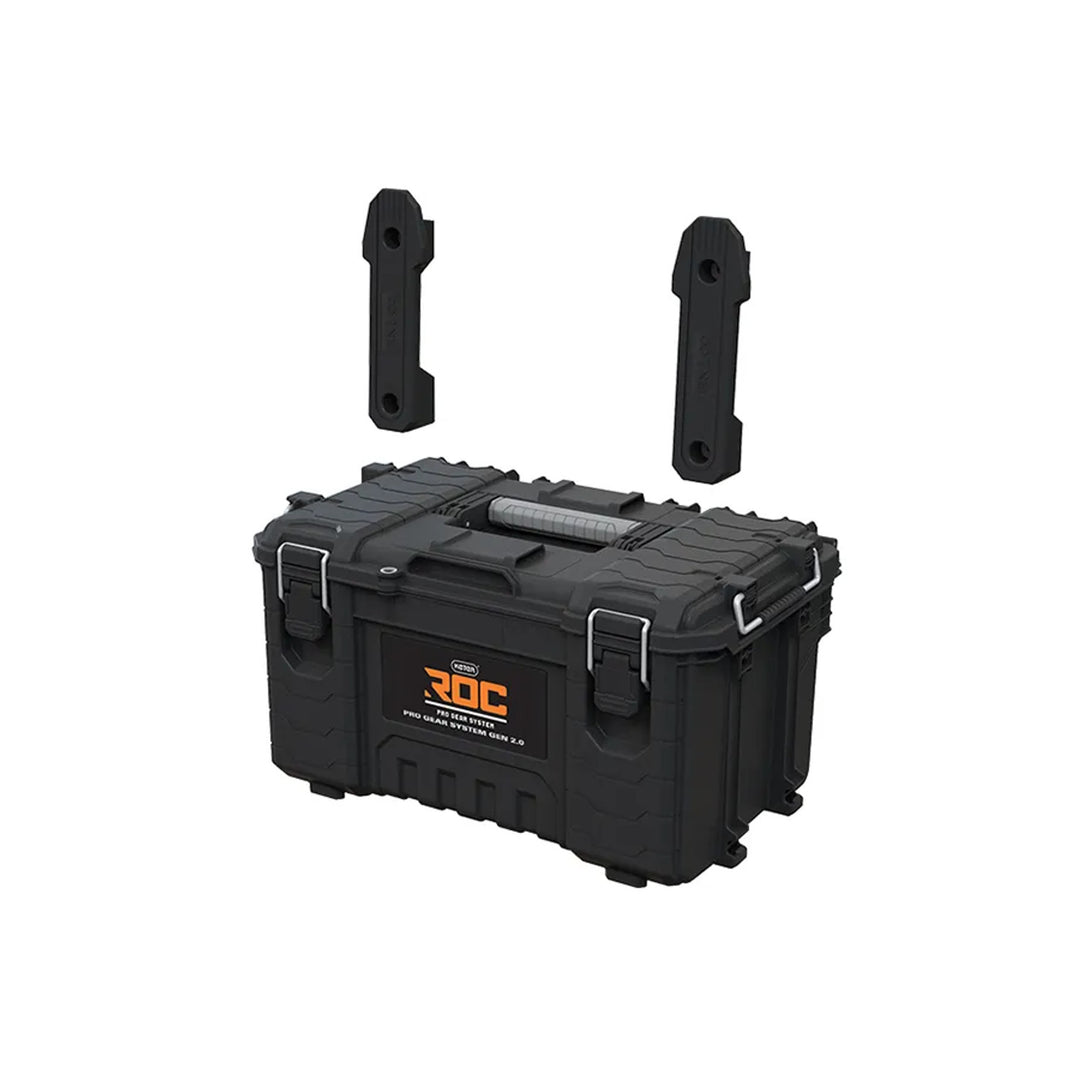 Комплект от 3 кутии за инструменти Keter ROC Pro Gear 2.0, общ обем 110 л, степен на защита IP65, сгъваема телескопична дръжка, възможност за заключване с катинар, 256982
