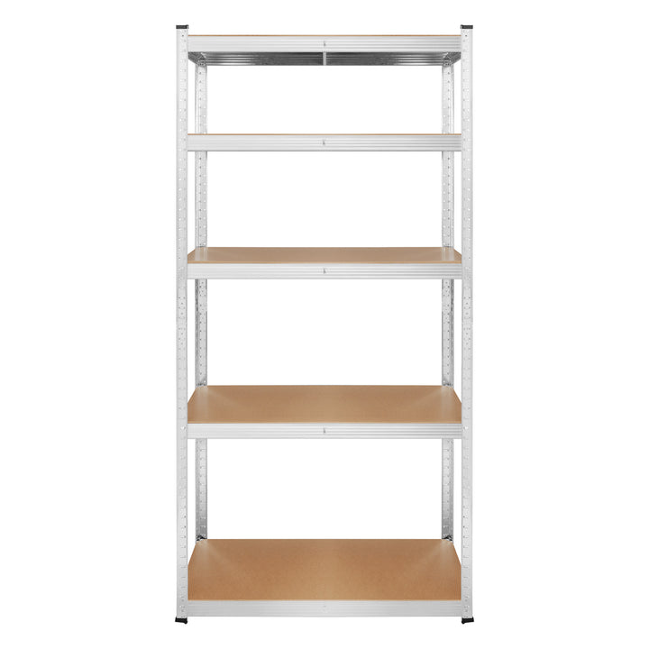 Метален стелаж за склад, 5 рафта, максимално натоварване до 750 кг, 180x90x40, сребрист, Rebel
