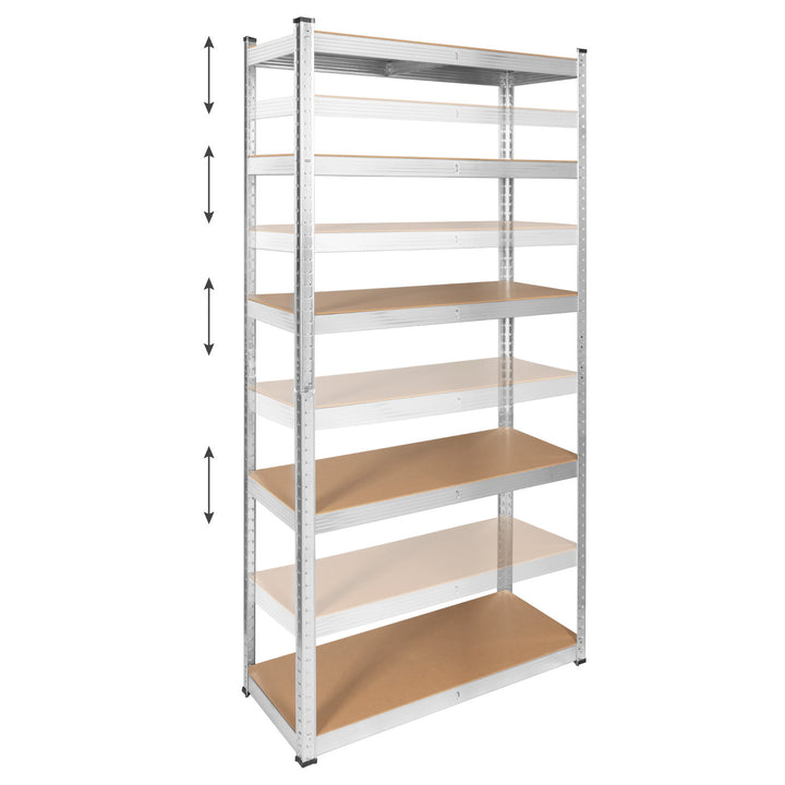 Метален стелаж за склад, 5 рафта, максимално натоварване до 750 кг, 180x90x40, сребрист, Rebel