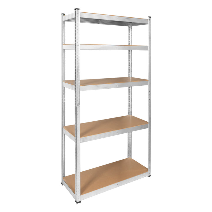 Метален стелаж за склад, 5 рафта, максимално натоварване до 750 кг, 180x90x40, сребрист, Rebel
