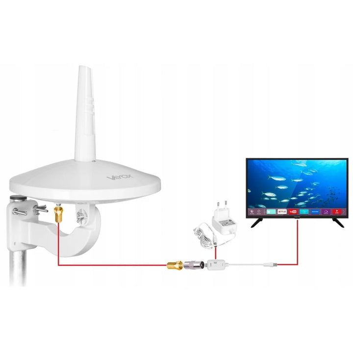 Всенасочена антена DVB-T/T2 Digital720 combo, бяла, VA0066, Vayox