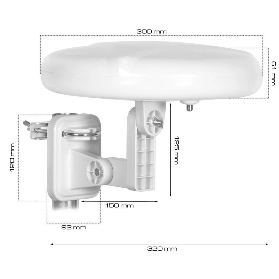 Външна антена Digital360 4G LTE FM VHF UHF VA0024 Vayox